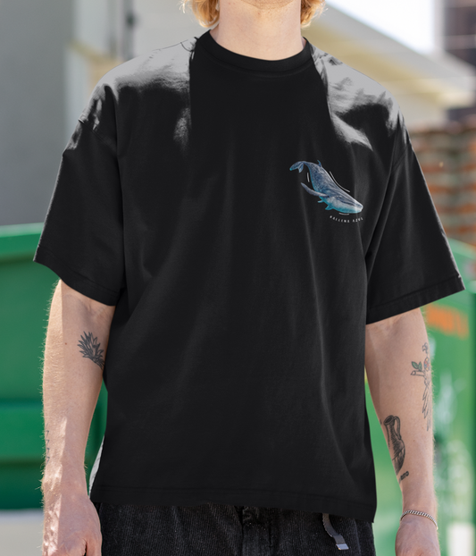 Polera Negra Ballena Azul