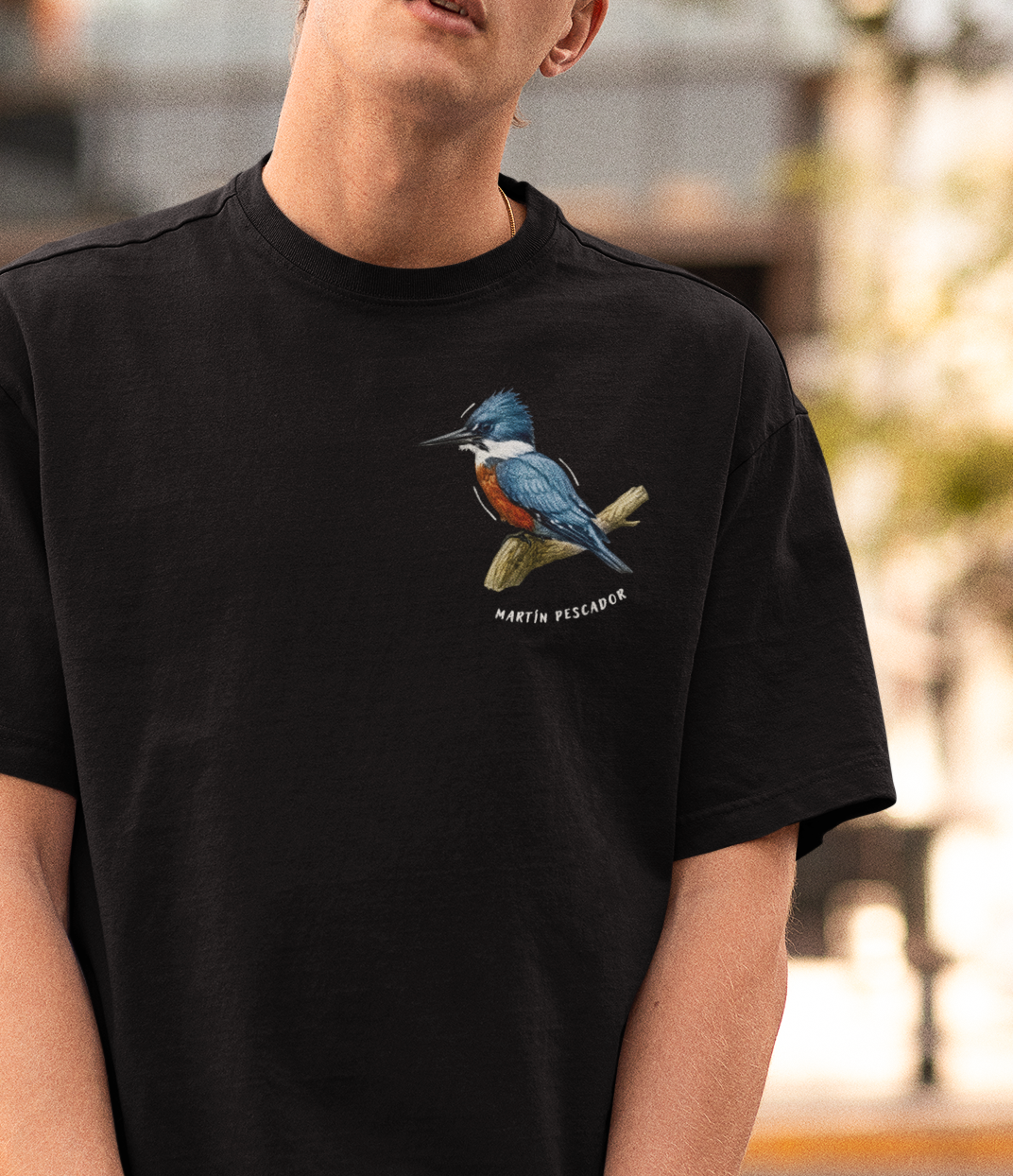 Polera Negra - Martín Pescador