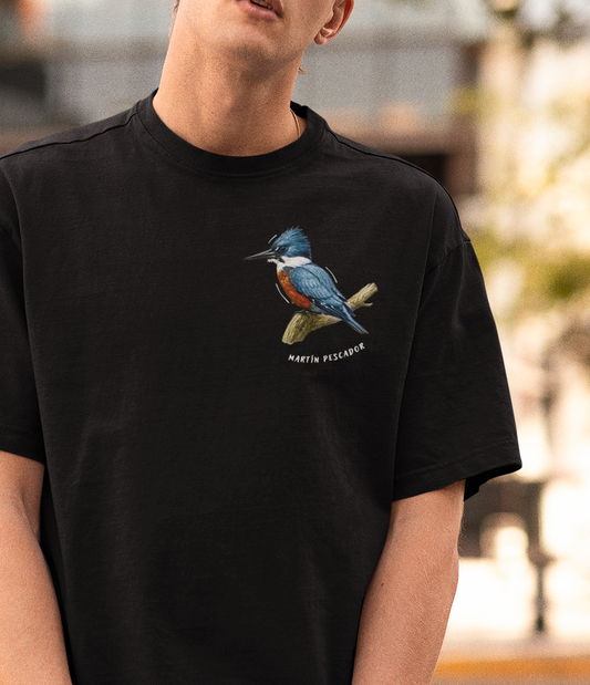 Polera Negra - Martín Pescador