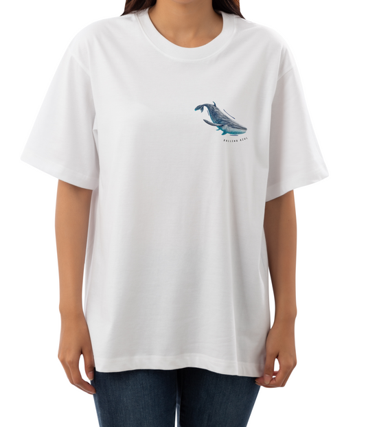 Polera Ballena Azul Estampado Espalda